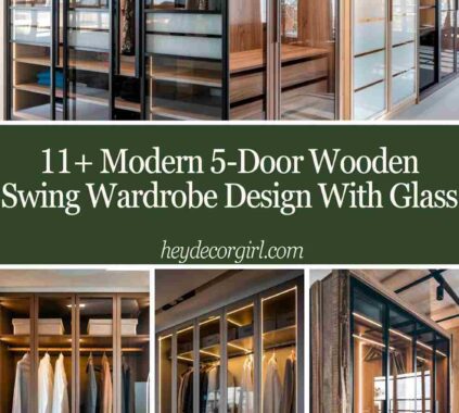 Door Wooden Swing Wardrobe Design