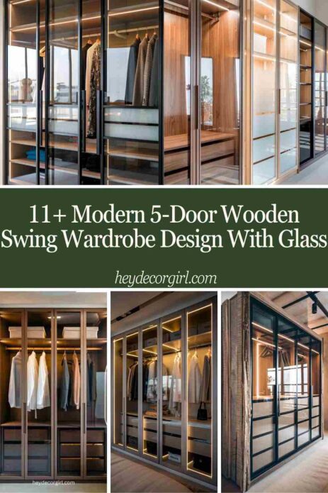 Door Wooden Swing Wardrobe Design