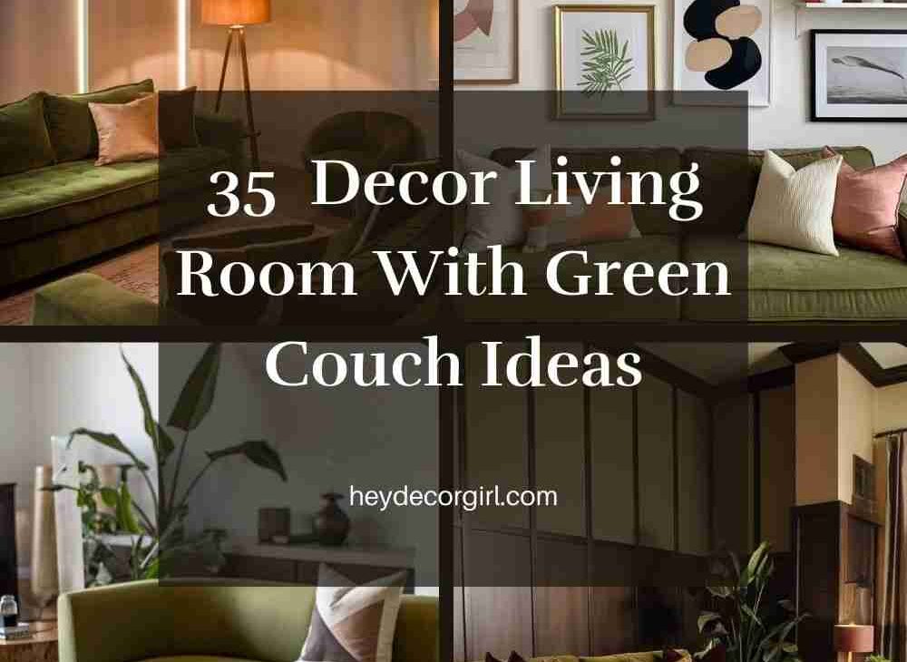 Living Room With Green Couch Ideas