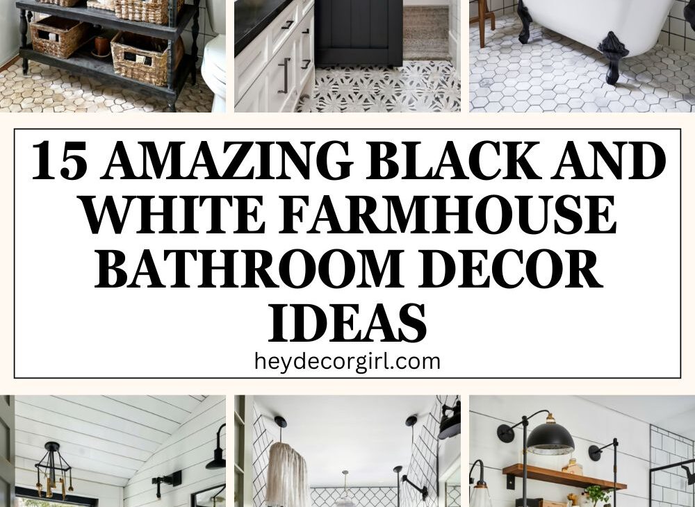 Black And White Farmhouse Bathroom Decor