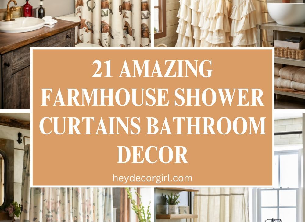 Farmhouse Shower Curtains Bathroom Decor