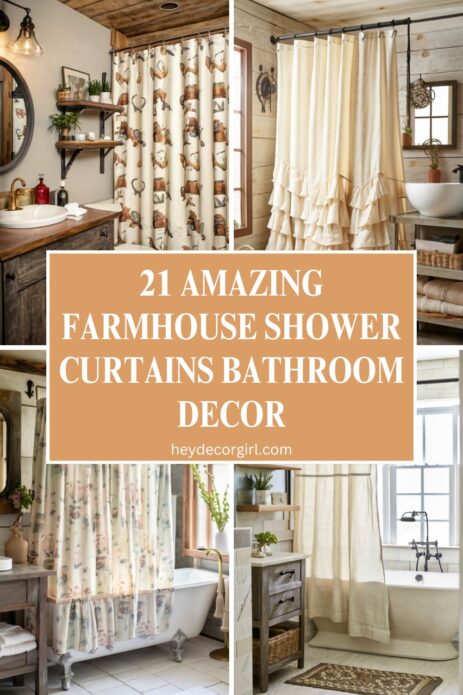 Farmhouse Shower Curtains Bathroom Decor