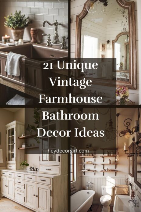 Vintage Farmhouse Bathroom Decor