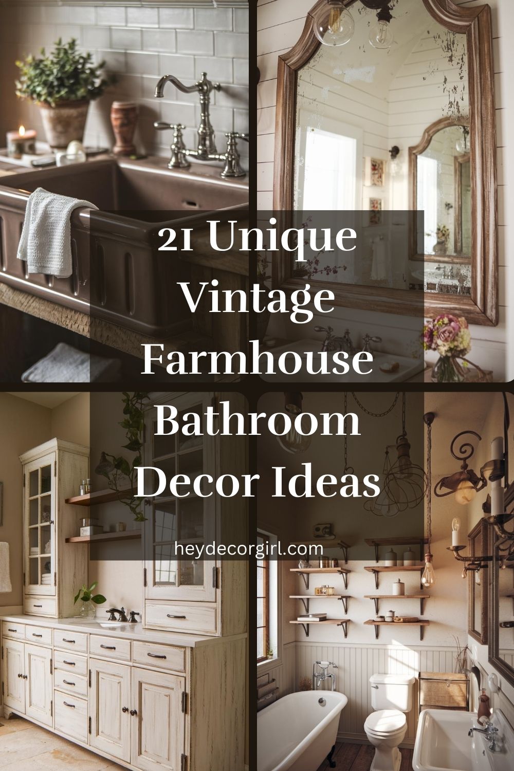 Vintage Farmhouse Bathroom Decor