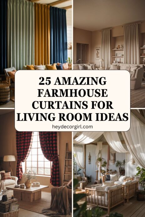 Farmhouse Curtains For Living Room​ Ideas