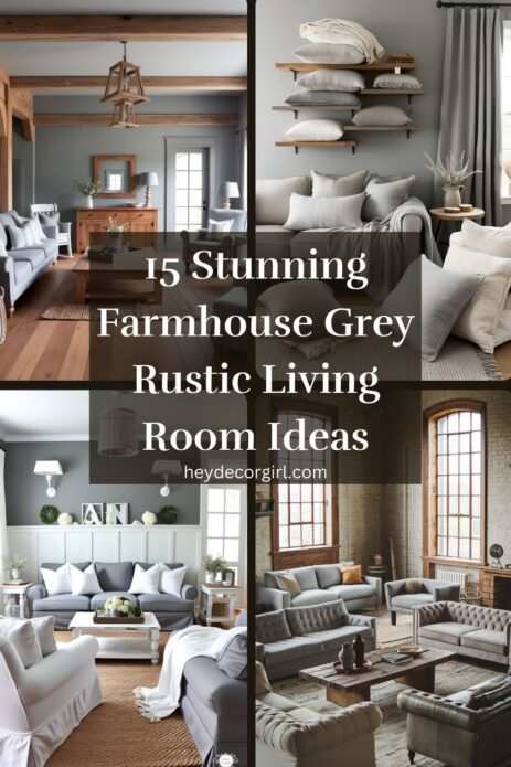 Farmhouse Grey Rustic Living Room​ Ideas