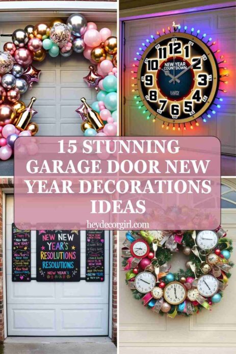 Garage Door New Year Decorations Ideas