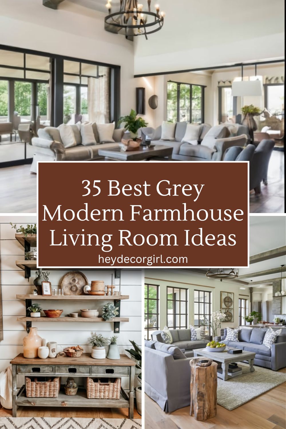 Grey Modern Farmhouse Living Room Ideas | Heydecorgirl
