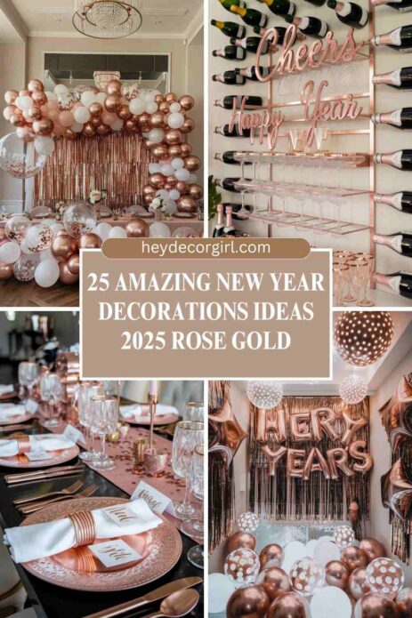 New Year Decorations Ideas 2025 Rose Gold