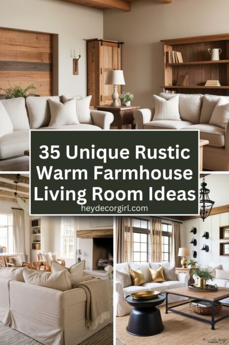 Rustic Warm Farmhouse Living Room​ Ideas