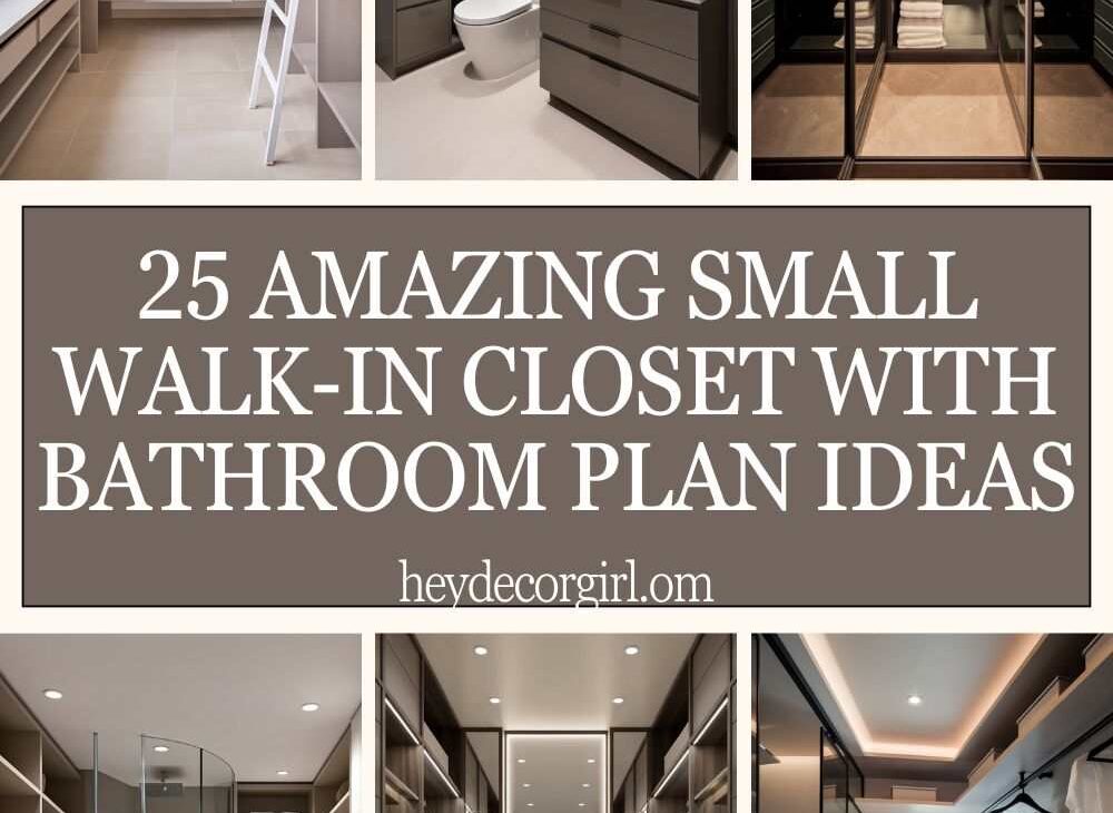 Small Walk-In Closet With Bathroom Plan Ideas