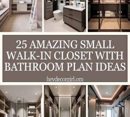 Small Walk-In Closet With Bathroom Plan Ideas