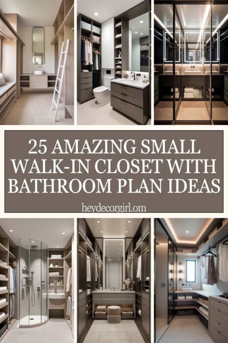 Small Walk-In Closet With Bathroom Plan Ideas