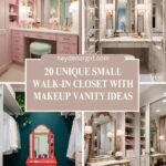 Small Walk-In Closet With Makeup Vanity Ideas