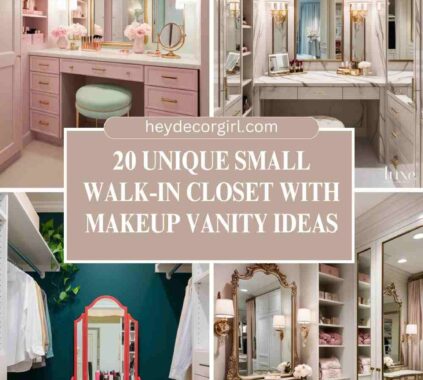 Small Walk-In Closet With Makeup Vanity Ideas