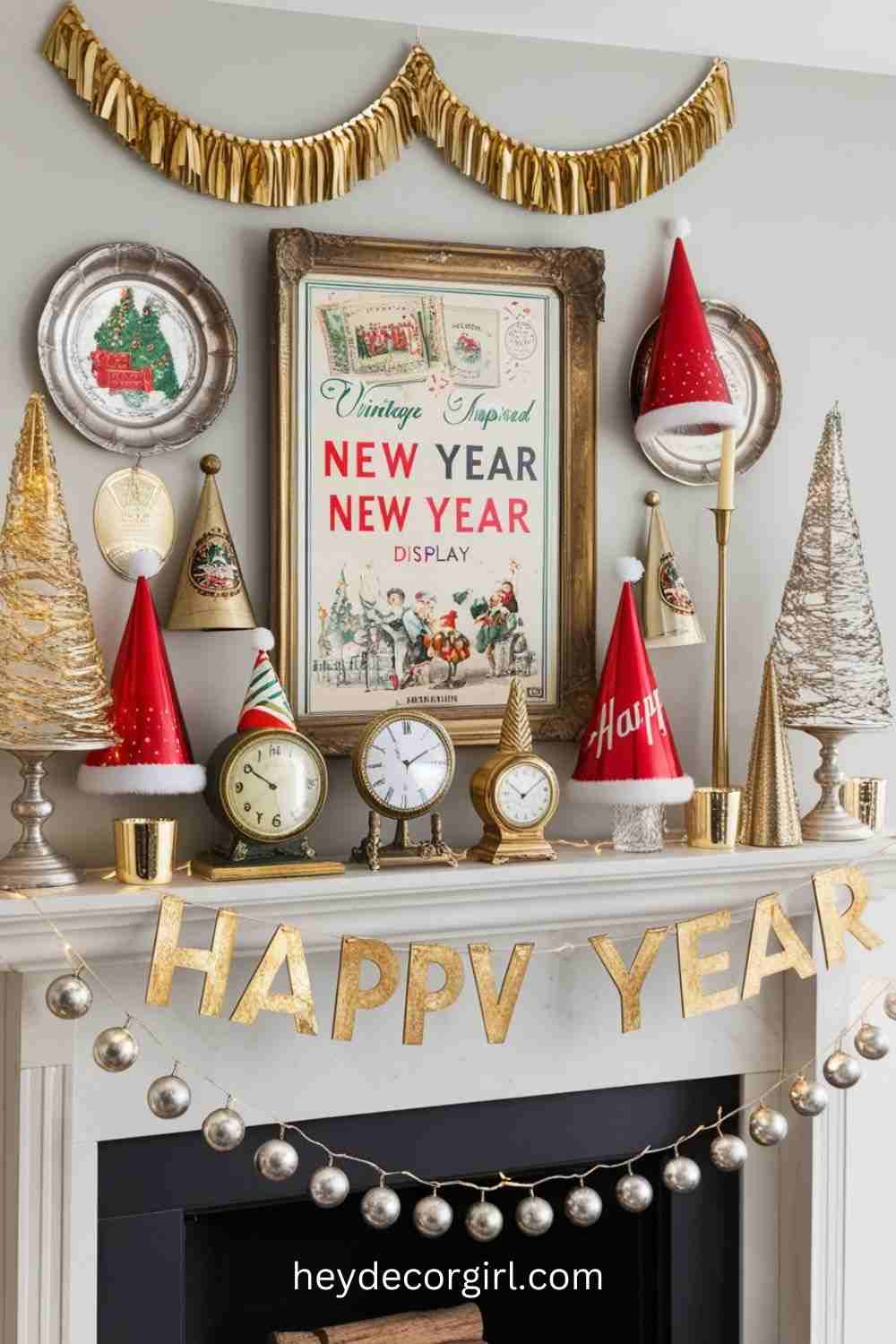  New Year Mantel Decor Ideas Vintage-Inspired Decor