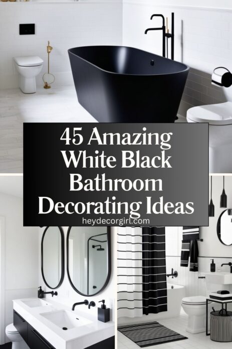 White Black Bathroom Decorating Ideas​