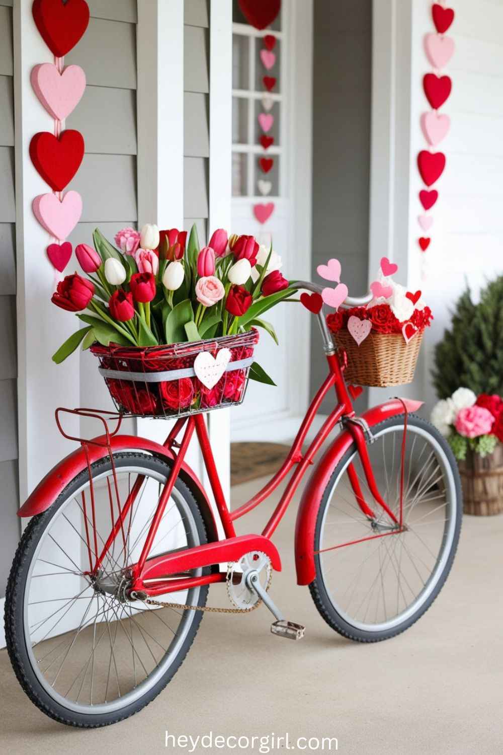 Country Porches Decorated For Valentine's Day Ideas Vintage Bicycle Decor