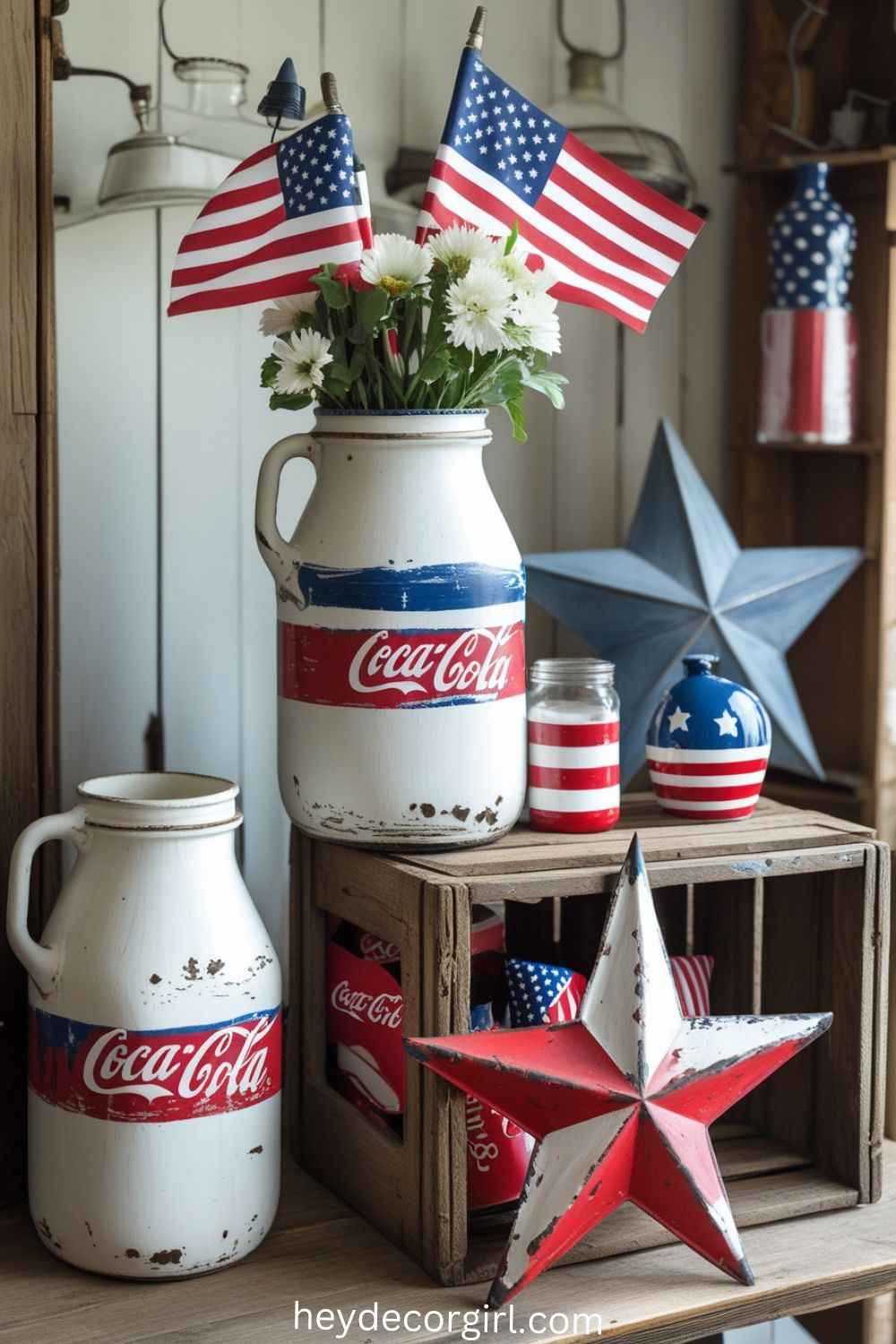 Farmhouse 4th of July Home Decor Ideas Vintage-Inspired Decor Elements