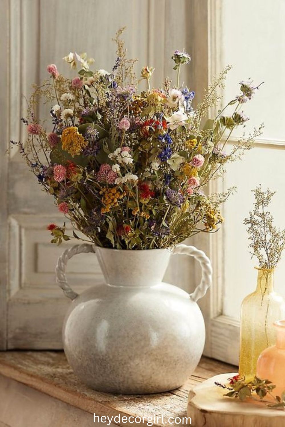 Incorporate Dried Flowers and Vintage Vases