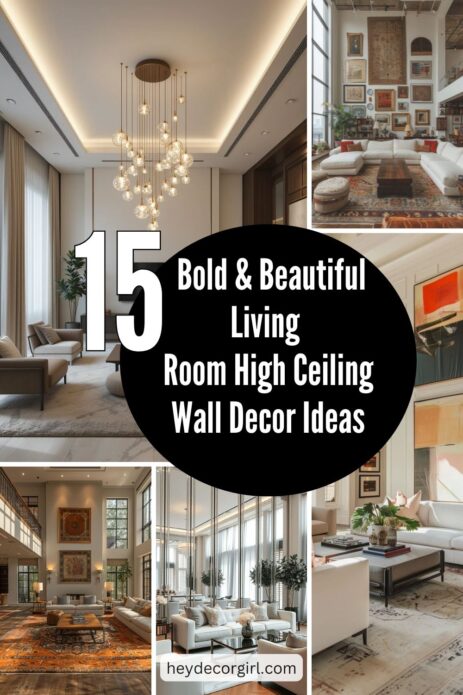 Living Room High Ceiling Wall Decor Ideas