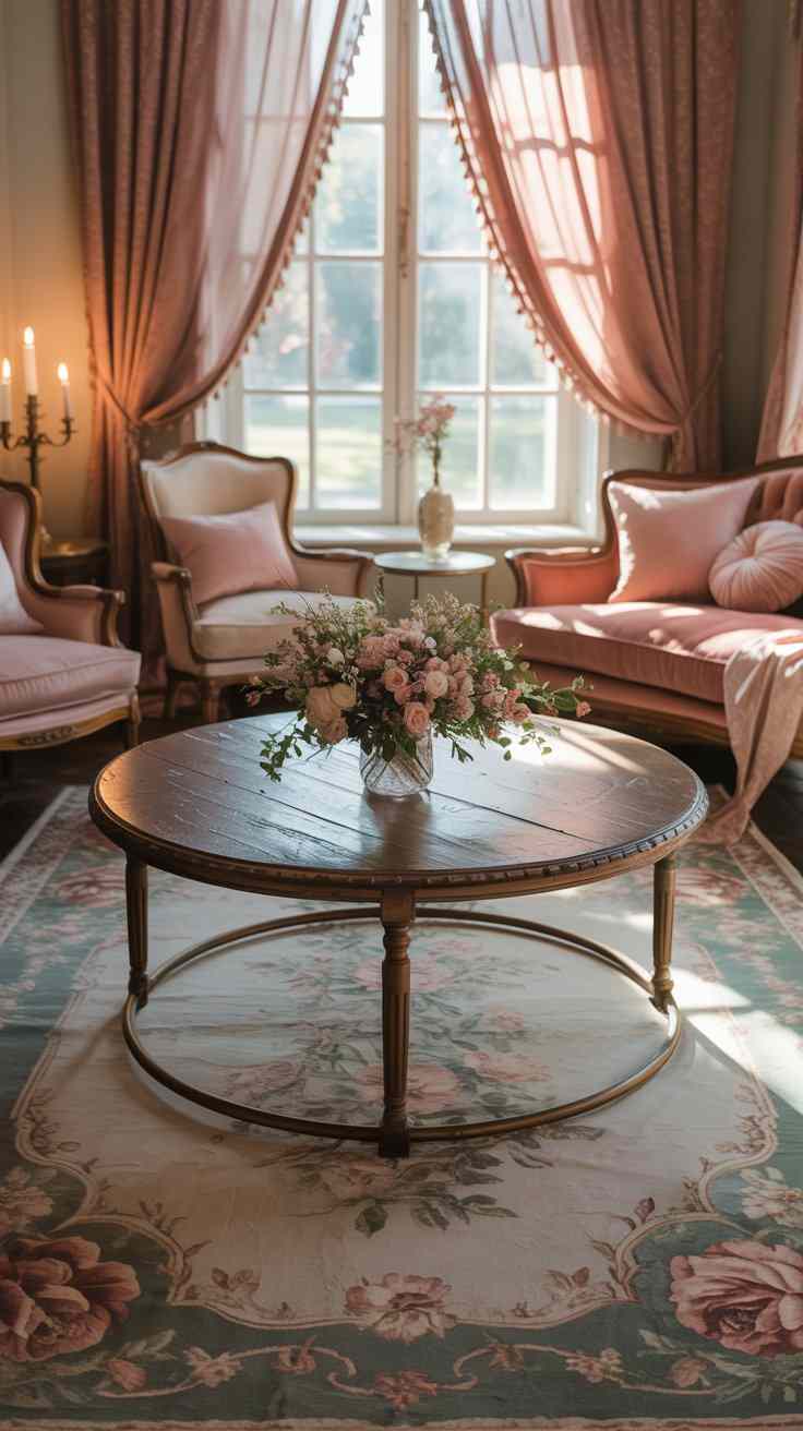 Floral Pattern Rug for Vintage Romance