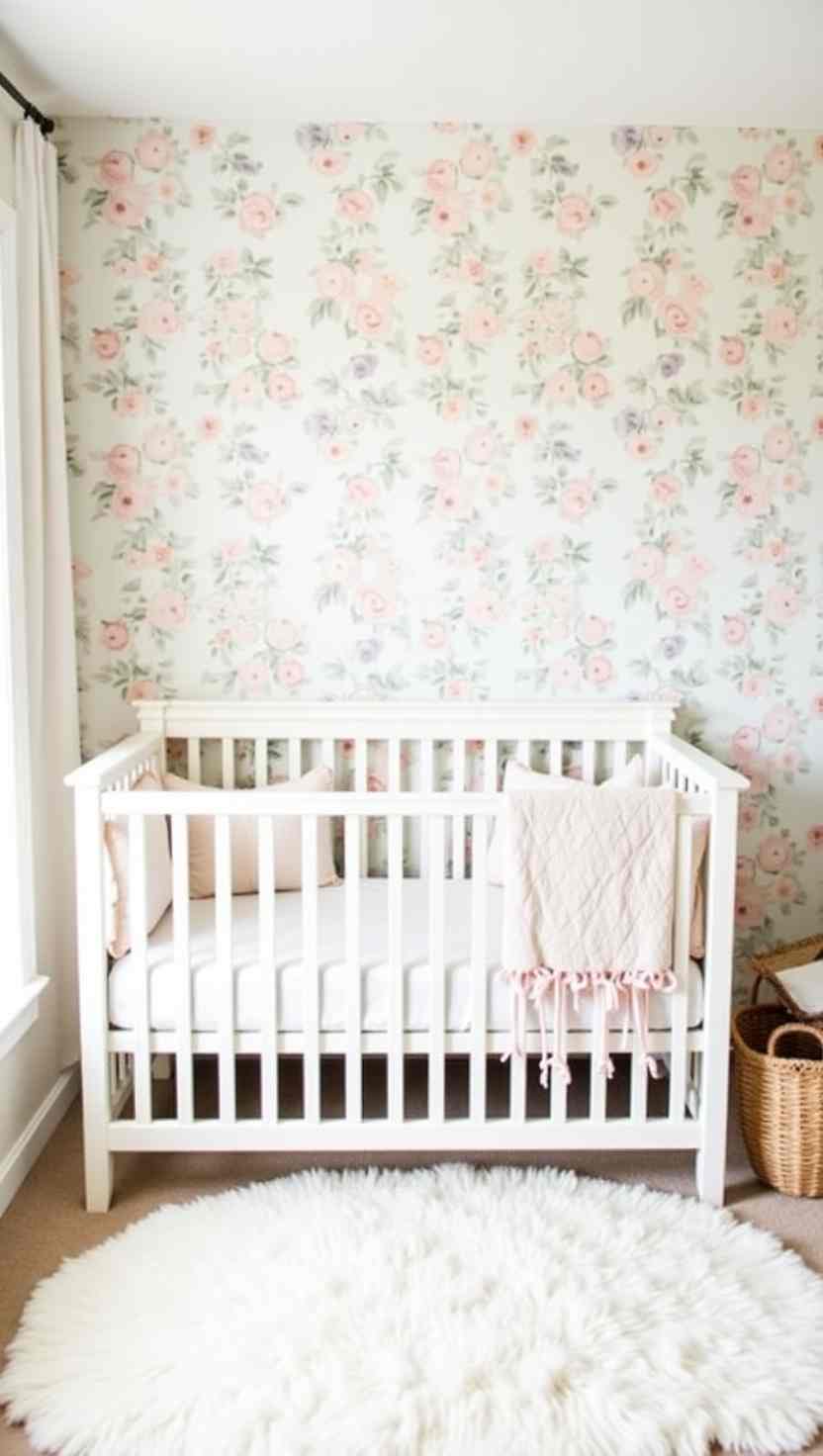 Floral Wallpaper Accent Wall