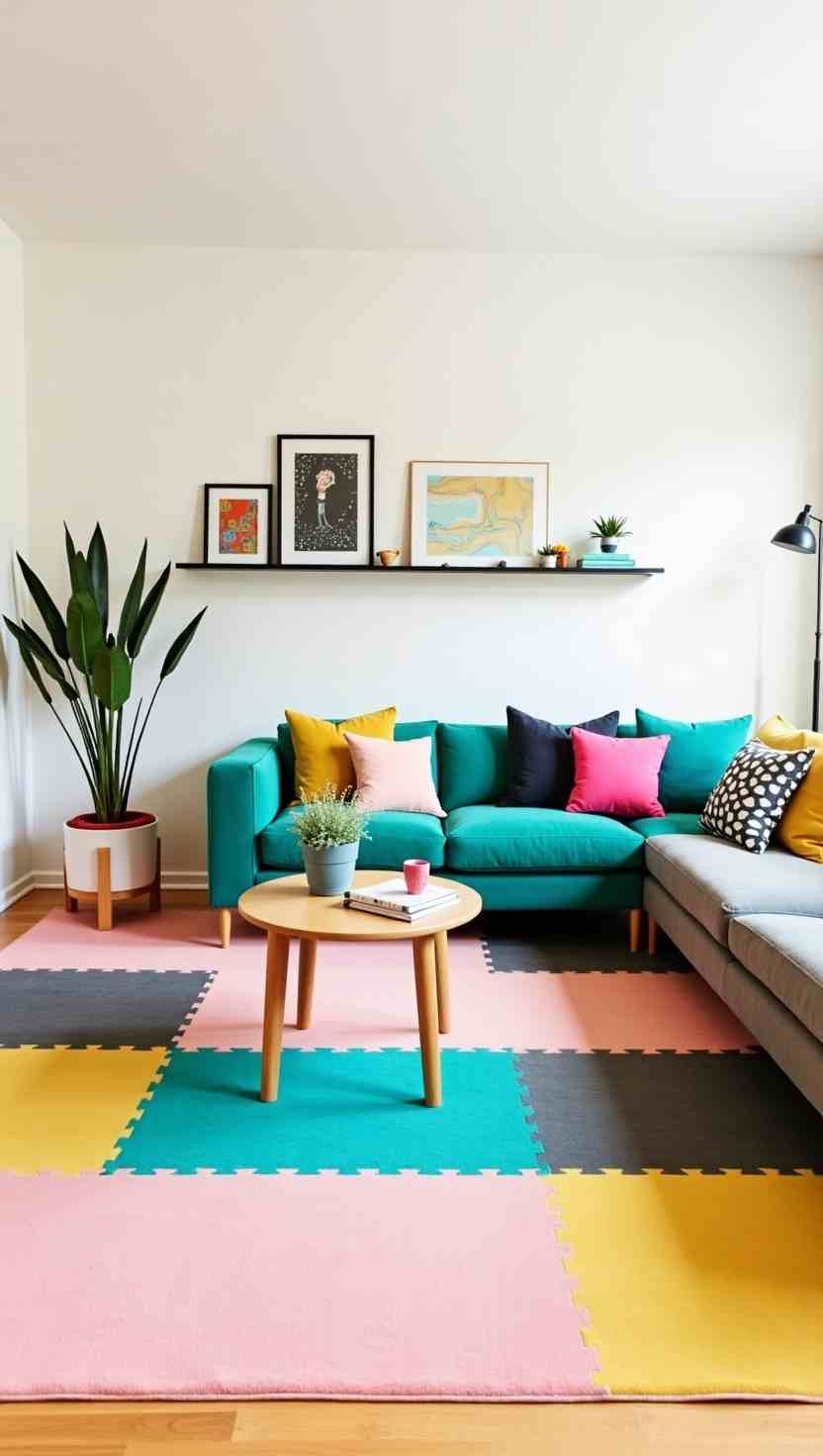 Color Block Rug for Artistic Flair