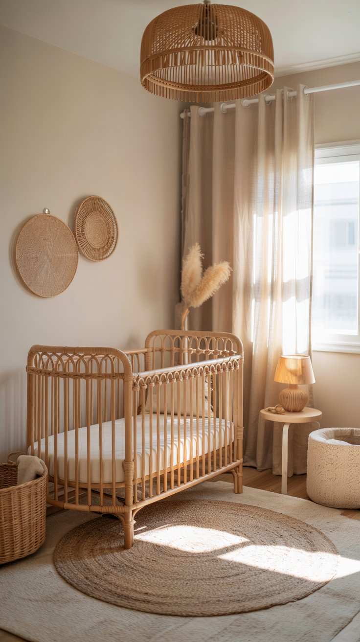 Rattan Crib and Accessories