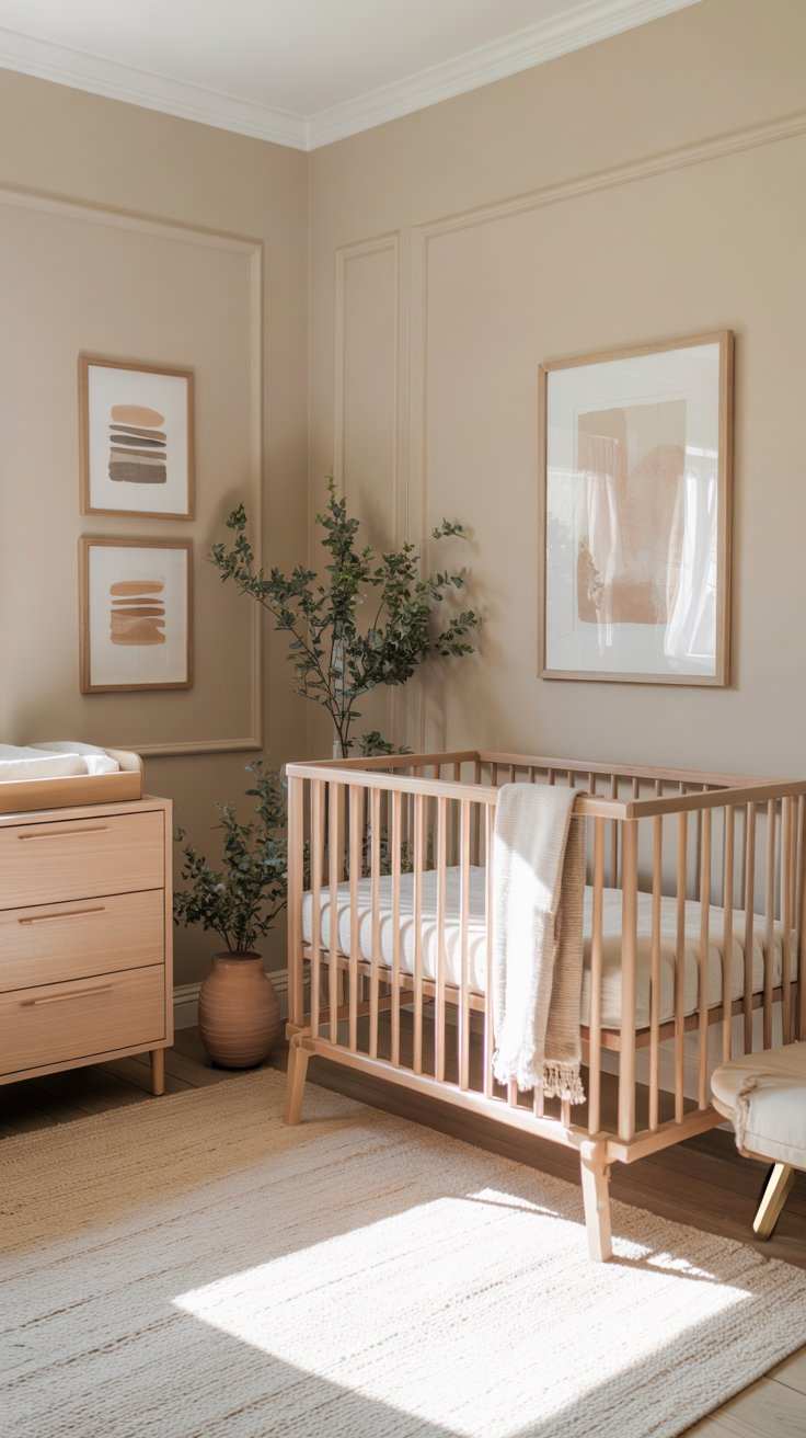 Soft Beige Walls with White Trim