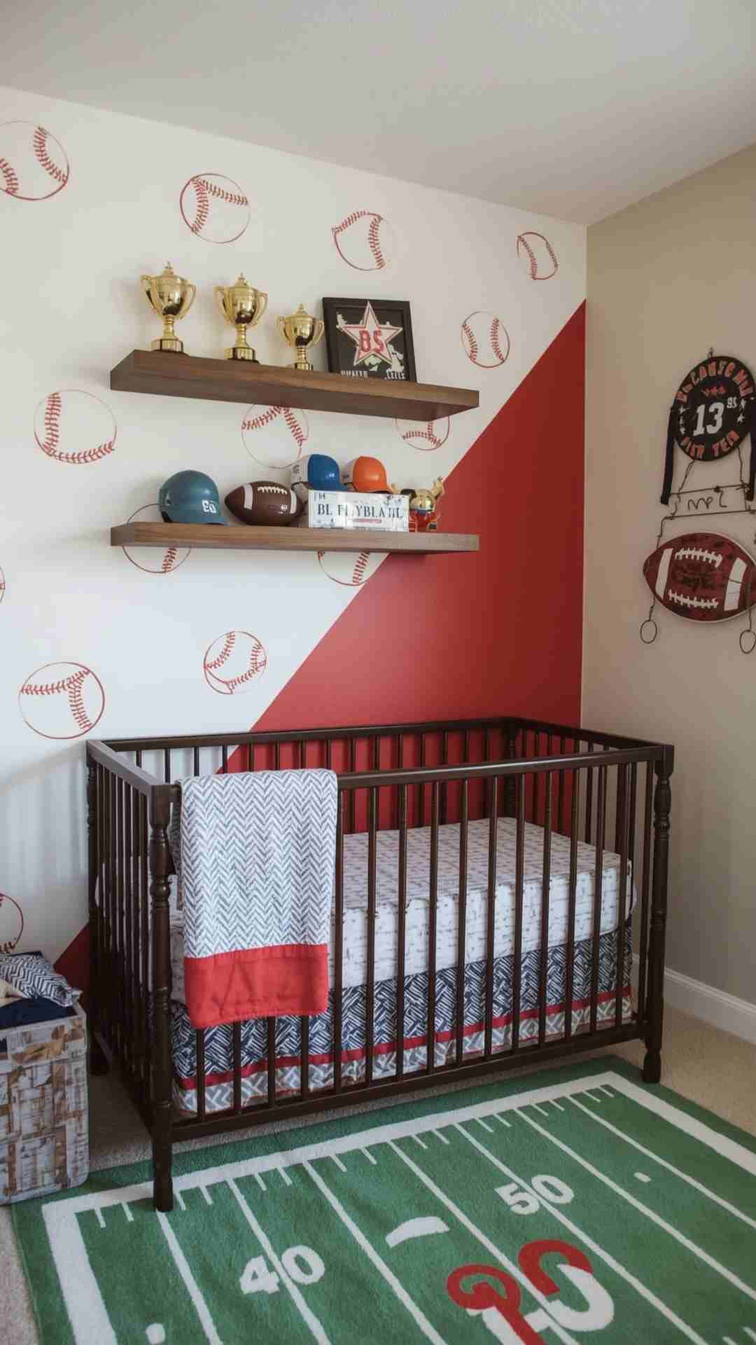 Sports-Themed Accent Wall