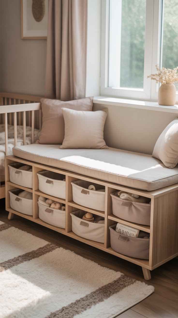 Storage Bench with Cushioned Top