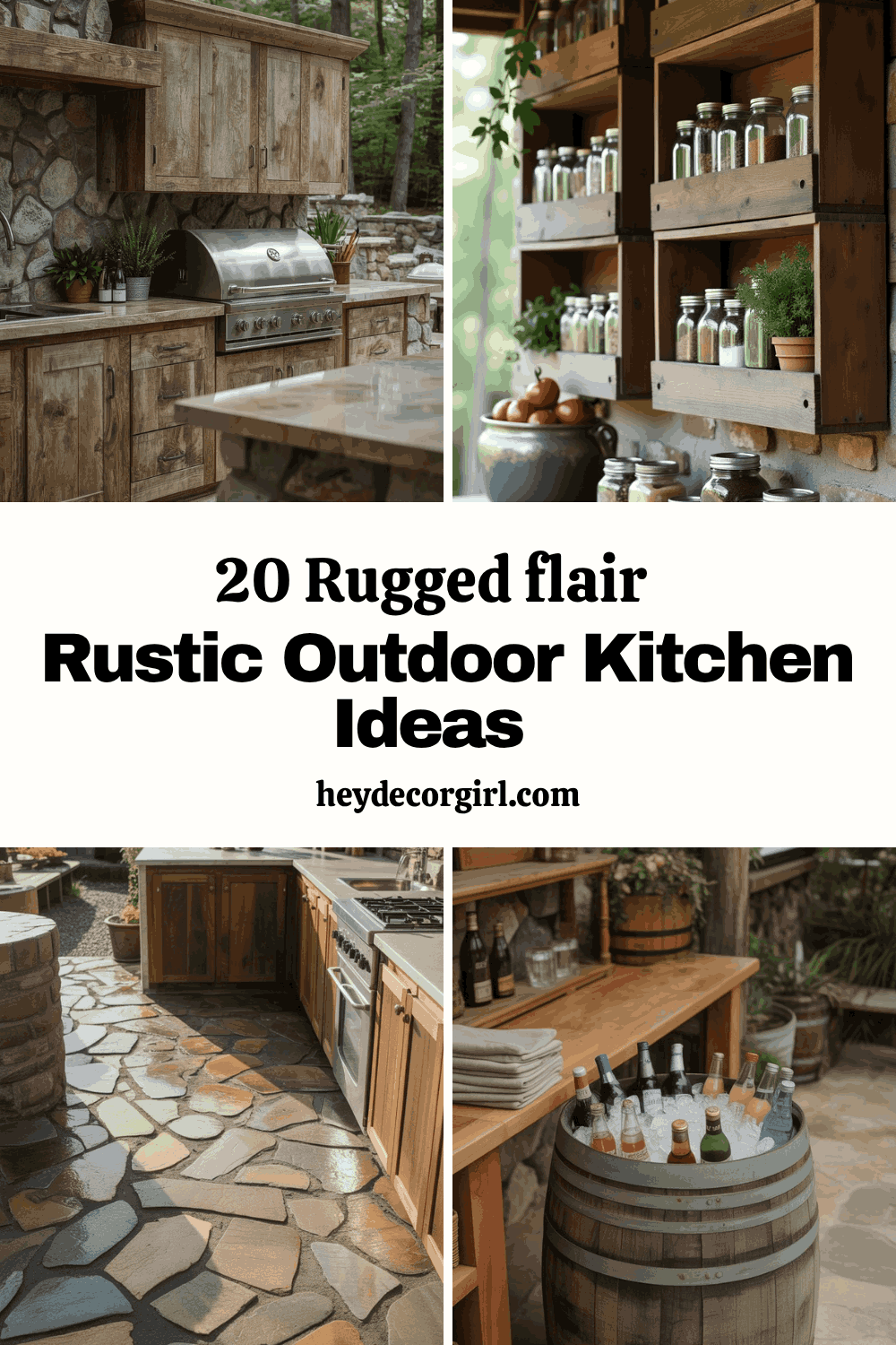 20 Rugged flair Rustic Outdoor Kitchen Ideas - Hey Decor Girl [Latest ...