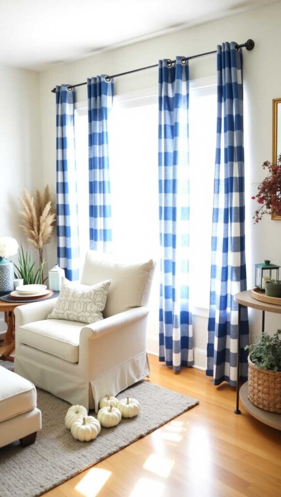 Blue Buffalo Check Curtains