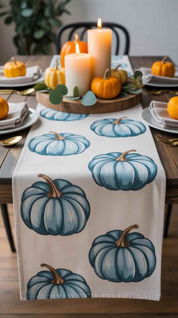 Blue Pumpkin Table Runner