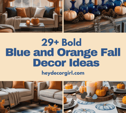 Blue and Orange Fall Decor Ideas