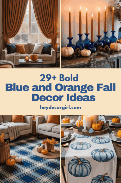 Blue and Orange Fall Decor Ideas