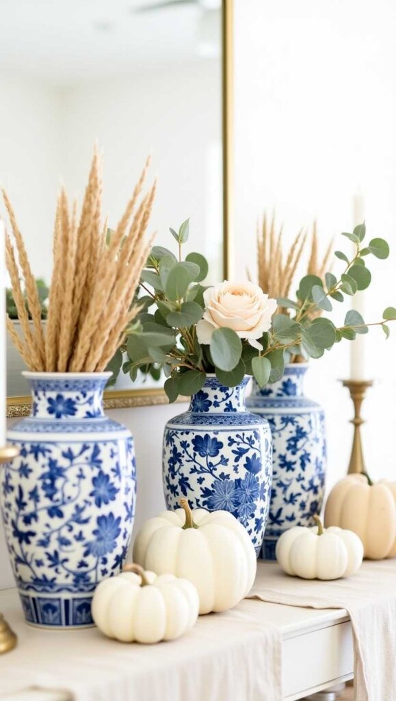 Blue and White Ceramic Vases
