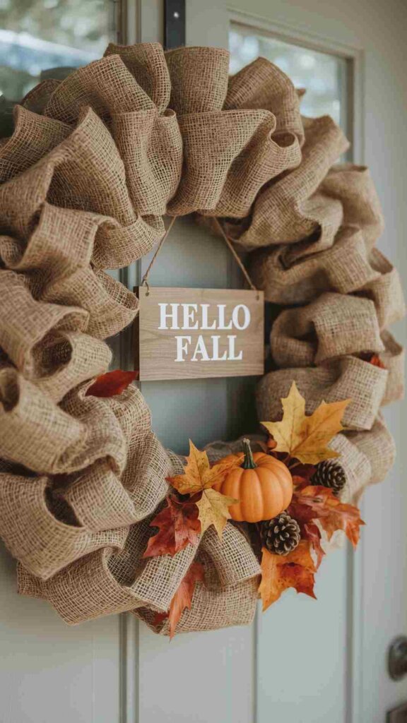 Burlap Ribbon Wreath