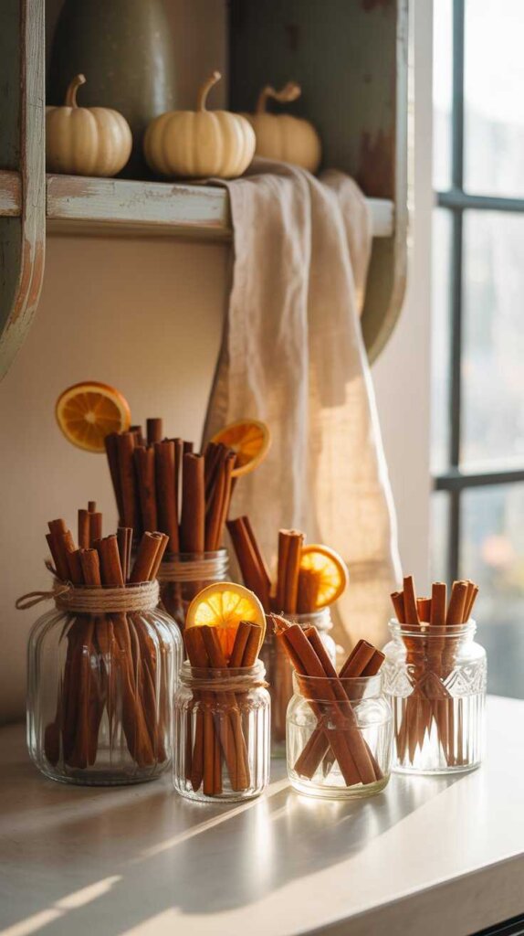 Cinnamon Stick Bundles in Jars
