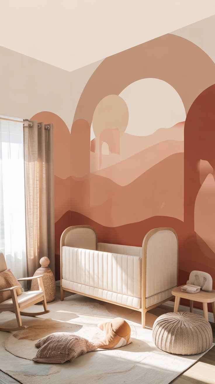Earthy Wall Mural with Desert Tones