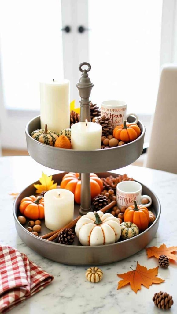 Fall Tiered Tray Display