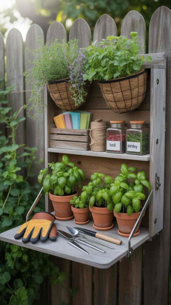 Fold-Down Garden Desks