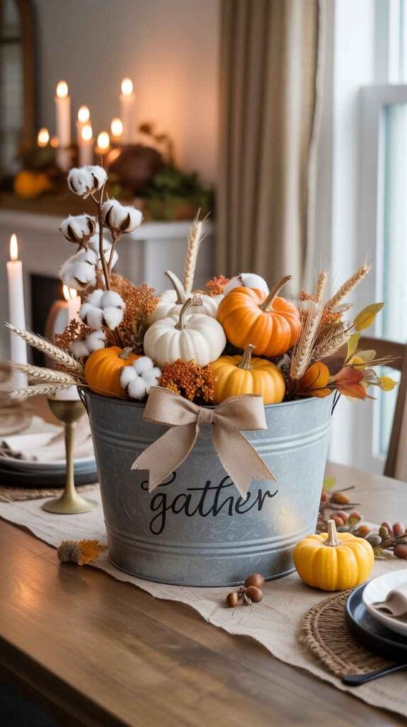 Galvanized Bucket Centerpiece