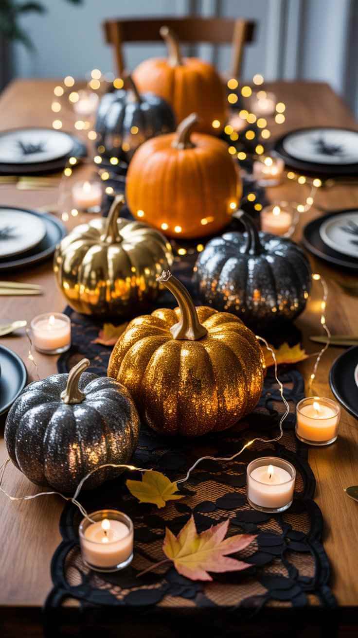 Glitter Pumpkins for Glam Vibes
