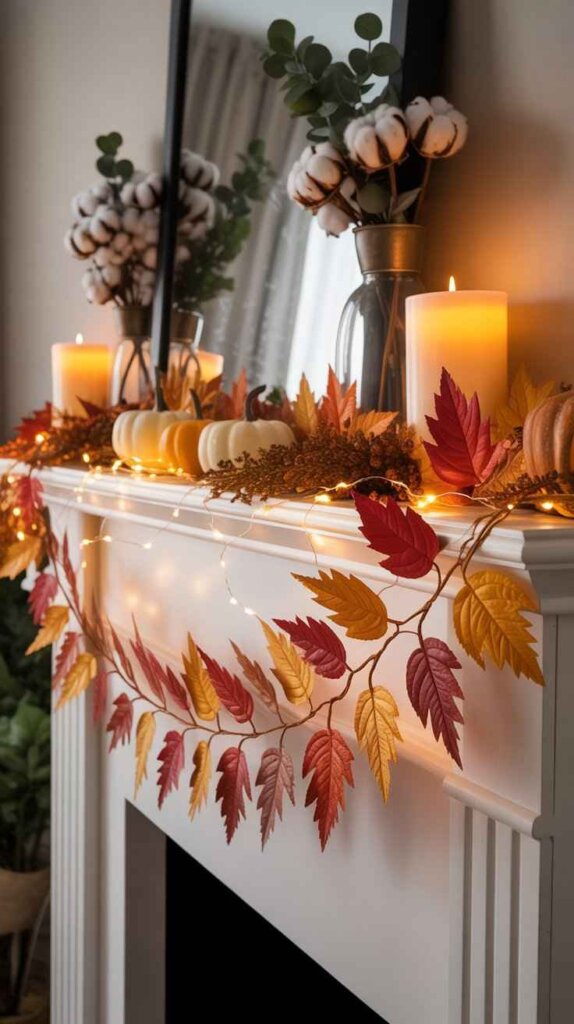 Leaf Garland Over Mantel