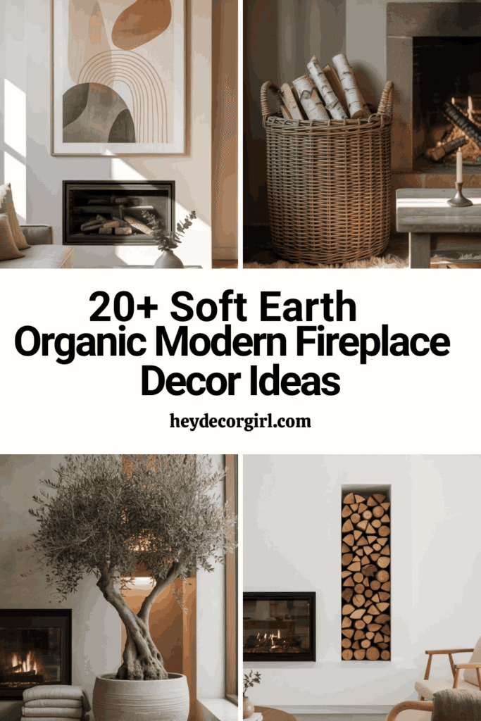 Organic Modern Fireplace Decor Ideas