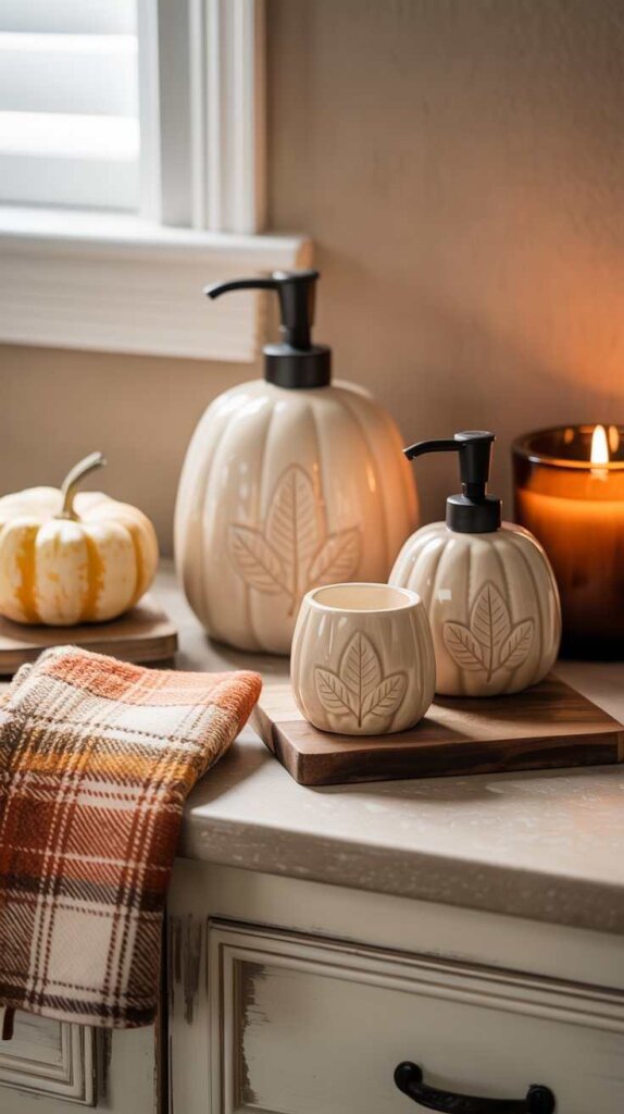Pumpkin-Shaped Soap Dispensers