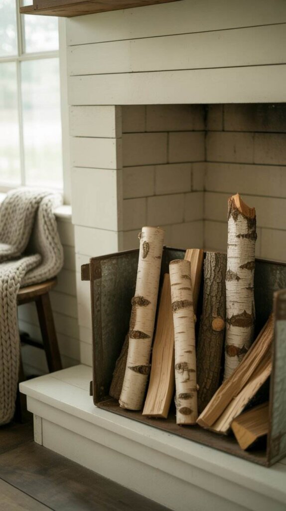 Stacked Firewood Displays