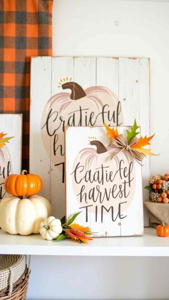 Stenciled Pumpkin Signs
